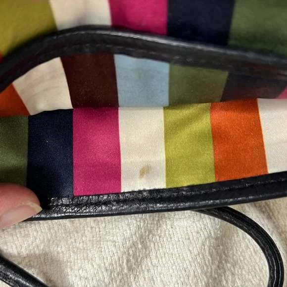 Coach Legacy Signature Brown Canvas & Leather Turnlock Wristlet Striped Interior - Picture 9 of 14